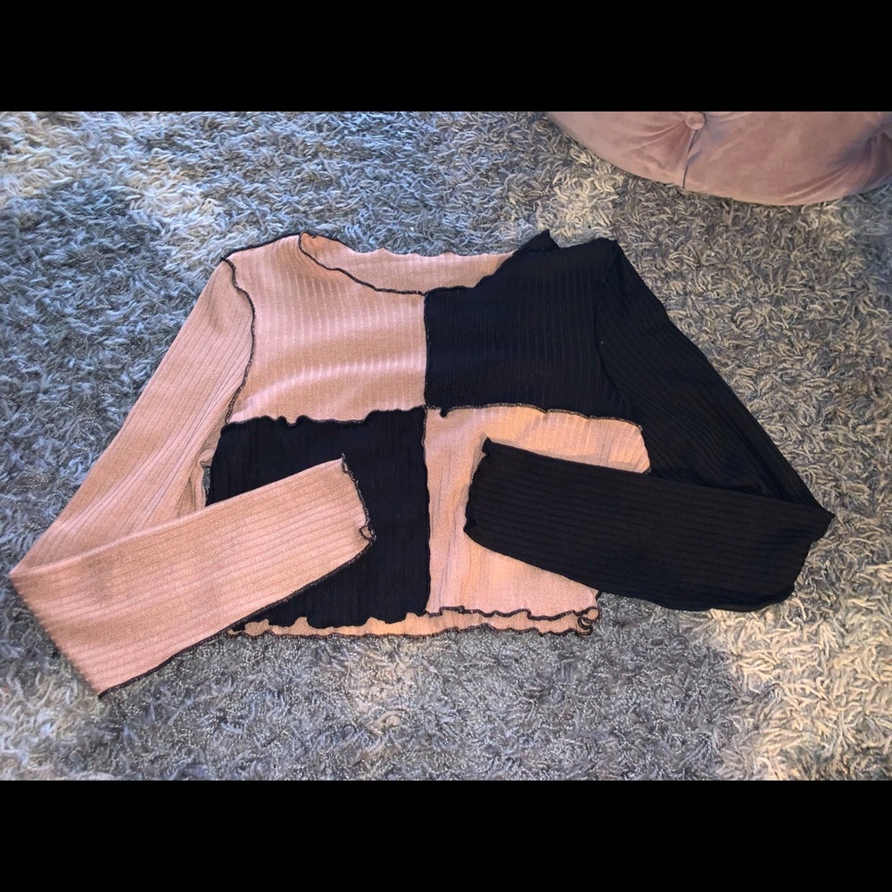 Shein Two Tone Crop Tee